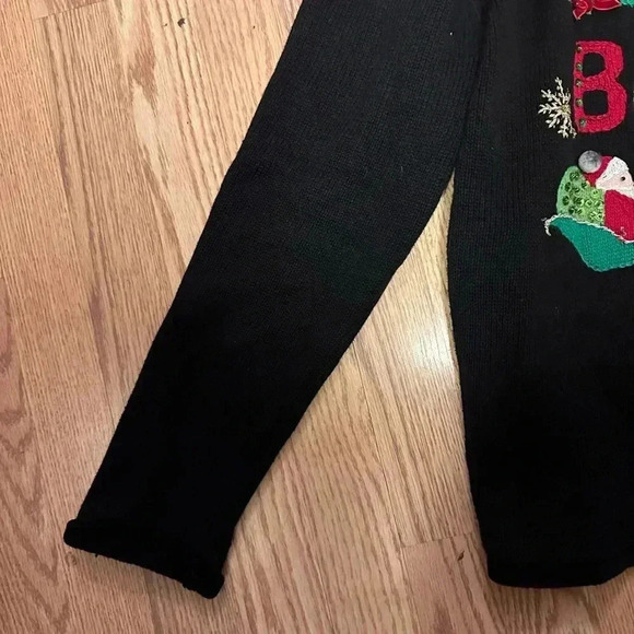 Black Long Sleeve Christmas Santa Believe Sweater Size XL - Picture 5 of 10